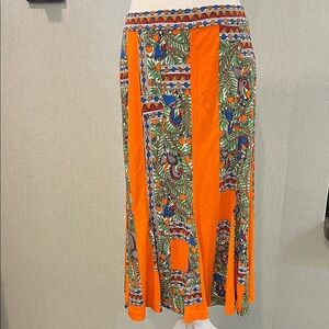 Vibrant NWT Tory Burch Orange Patterned Women's Skirt